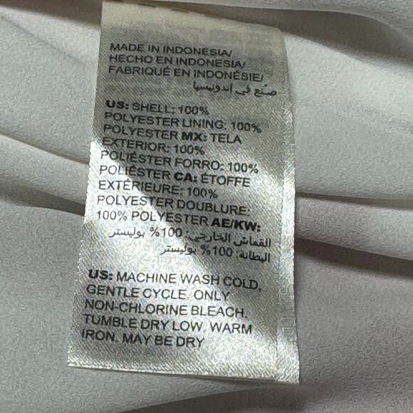 White House Black Market Floral Blouse Lined Sheer Sleeves Womens Size 10 - Picture 7 of 8